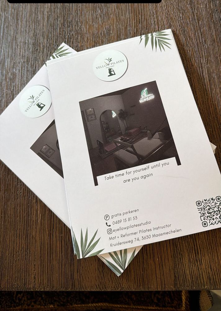 A5-flyers ontworpen en gedrukt voor Yellow Pilates